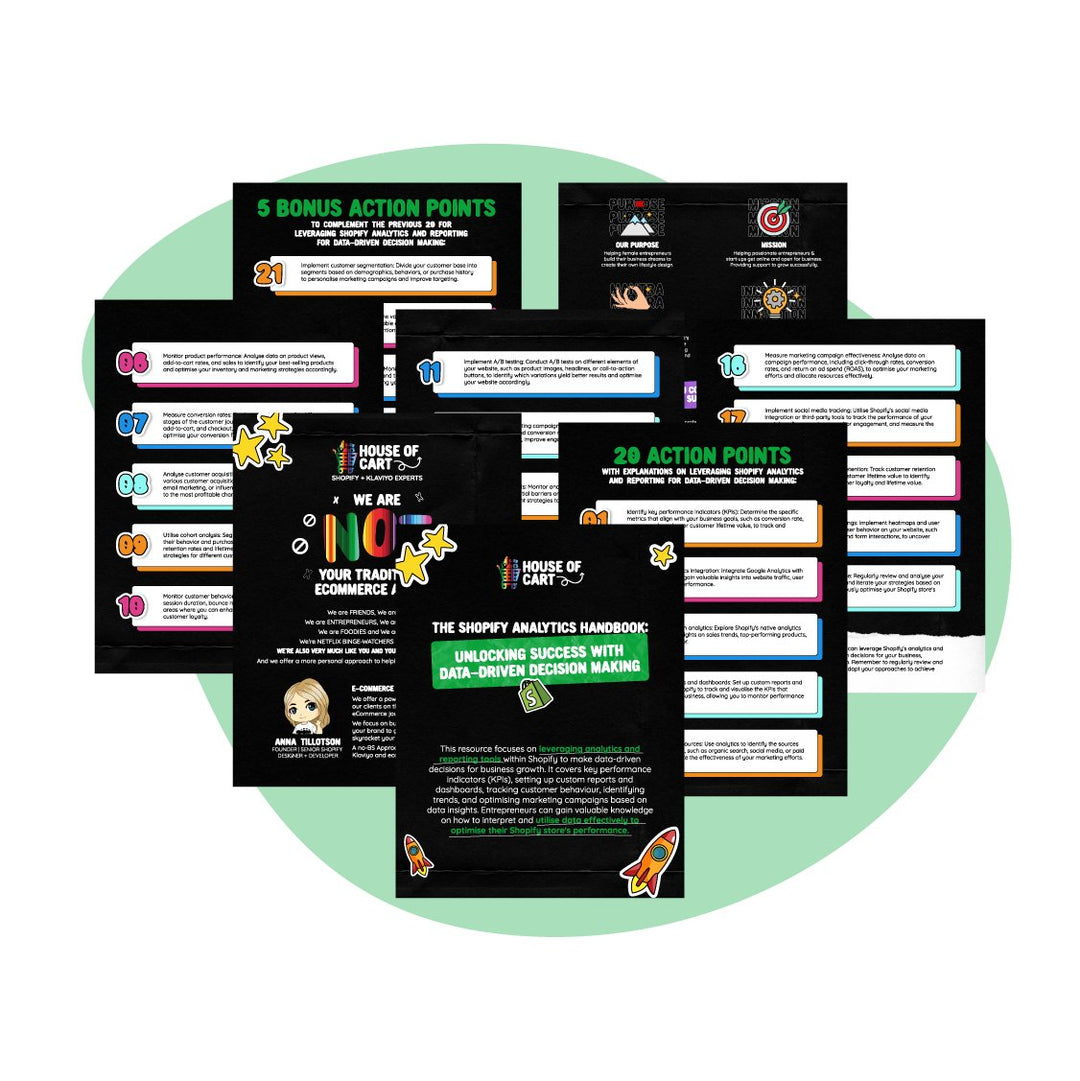 Shopify Analytic Handbook - Data - Driven Decisions - House of Cart